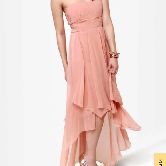 Lulu's strapless peachy nude dress size S - Picture 1 of 7